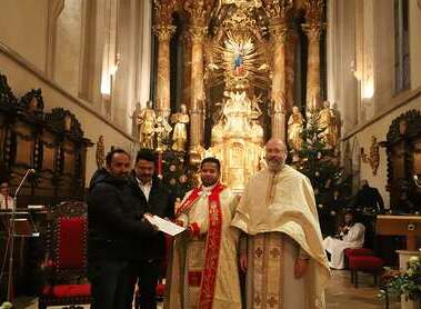 Rajesh Kadavil, George Vadakkanchery, P. Jijo und Generalvikar Yuriy Kolasa / Hl. Maria Knanaya Wien Rajesh Kadavil, George Vadakkanchery, P. Jijo und Generalvikar Yuriy Kolasa