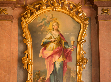 Altarbild Griechisch-katholische Kirche zu St. Barbara in Wien (Subotic Moses, 1775, Öl auf Holz, 150 x 80 cm). / Zentralpfarre St. Barbara Altarbild Griechisch-katholische Kirche zu St. Barbara in Wien (Subotic Moses, 1775, Öl auf Holz, 150 x 80 cm).